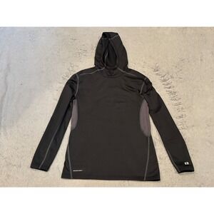 Layer 8 Performance Hoodie Mens Medium Black Grey Qwick-Dry Active Base Layer